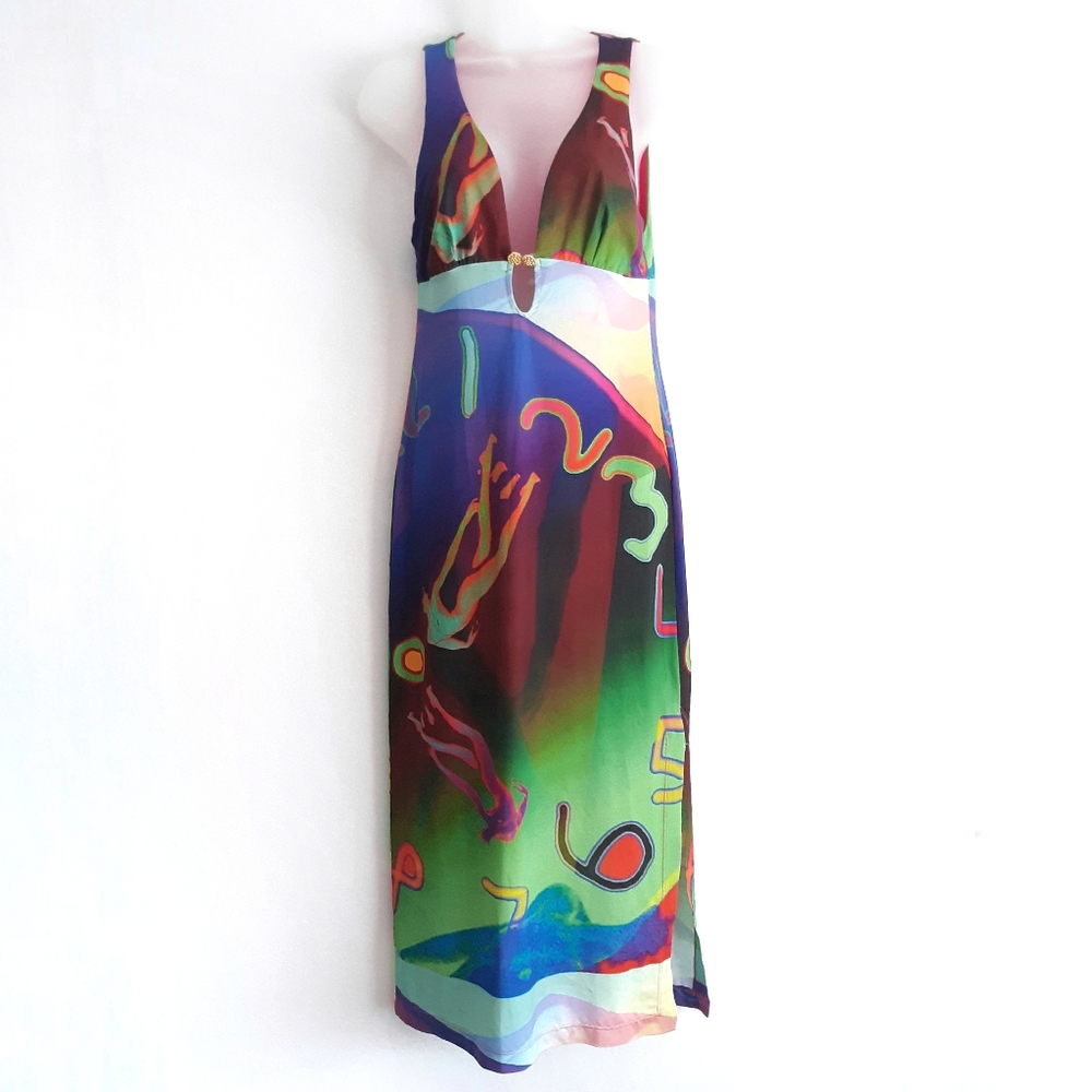 Tamsen Couture multi color maxi dress